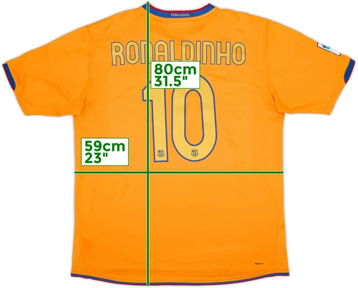 2006-08 Barcelona Away Shirt Ronaldinho #10 - 9/10 - (XL)