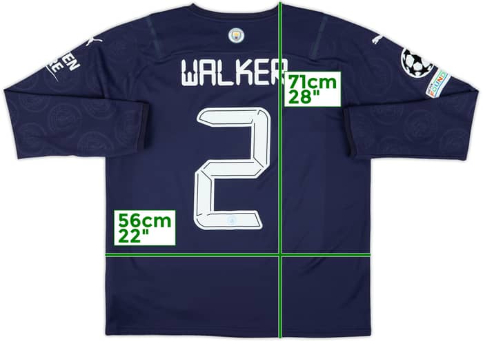 2021-22 Manchester City Third L/S Shirt Walker #2 - 9/10 - (L)