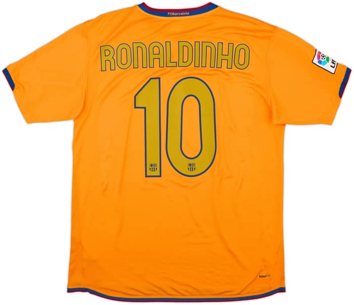 2006-08 Barcelona Away Shirt Ronaldinho #10 - 8/10 - (L)