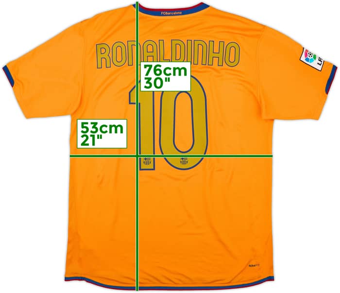 2006-08 Barcelona Away Shirt Ronaldinho #10 - 8/10 - (L)