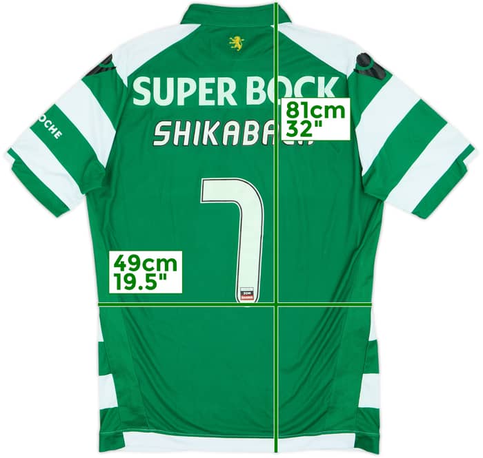 2014-15 Sporting CP Home Shirt Shikabala #7 - 6/10 - (L)