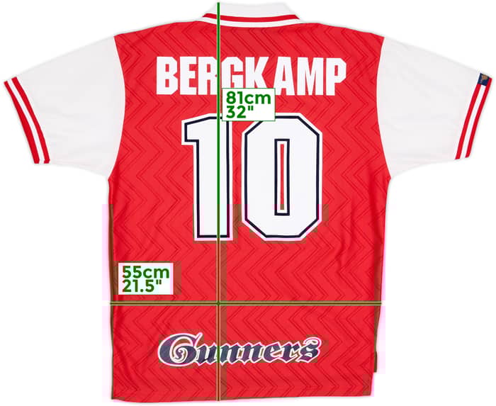 1996-98 Arsenal Home Shirt Bergkamp #10 - 8/10 - (L)