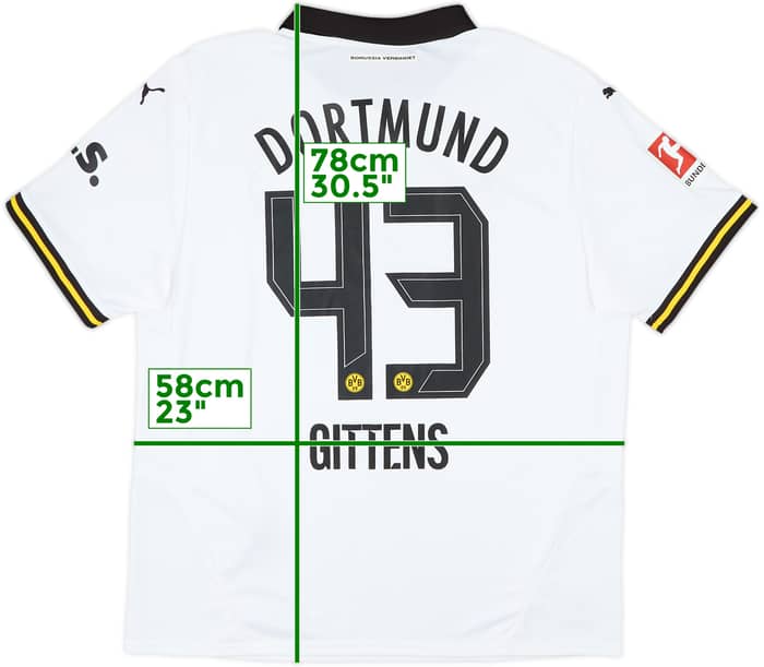 2024-25 Borussia Dortmund Away Shirt Gittens #43 - 8/10 - (XL)
