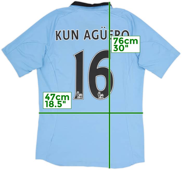 2012-13 Manchester City Home Shirt Kun Aguero #16 - 7/10 - (M)