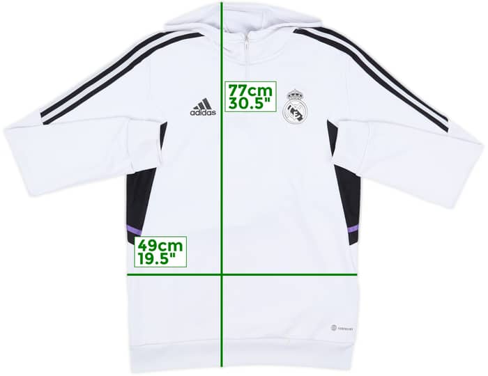 2022-23 Real Madrid adidas 1/4 Zip Hooded Sweat Top - 6/10 - (M)