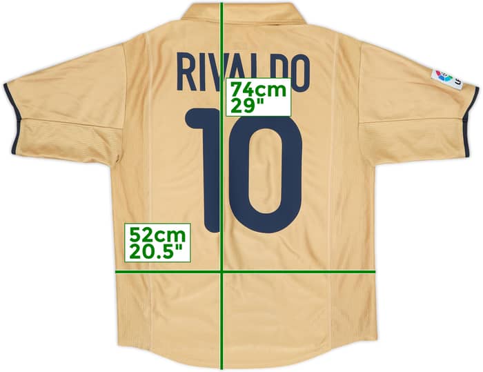 2001-03 Barcelona Away Shirt Rivaldo #10 - 8/10 - (L)