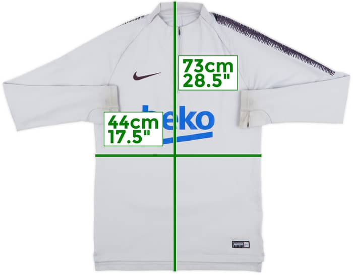 2018-19 Barcelona Nike 1/4 Zip Sweat Top - 7/10 - (S)