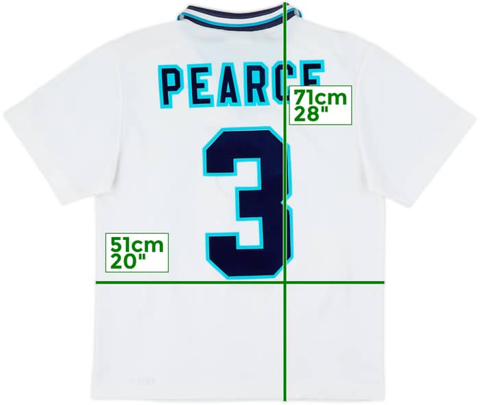 1995-97 England Home Shirt Pearce #3 - 9/10 - (M)