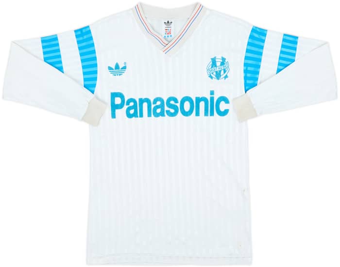 1990-91 Olympique Marseille Home L/S Shirt - 7/10 - (S)