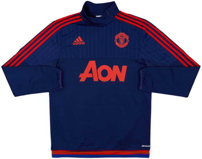 2015-16 Manchester United adidas 1/4 Zip Drill Top - 10/10 - (S)