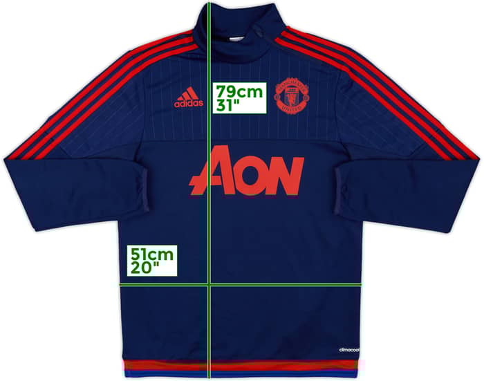 2015-16 Manchester United adidas 1/4 Zip Drill Top - 10/10 - (S)