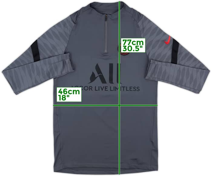 2021-22 Paris Saint-Germain Nike 1/4 Zip Drill Top - 9/10 - (S)