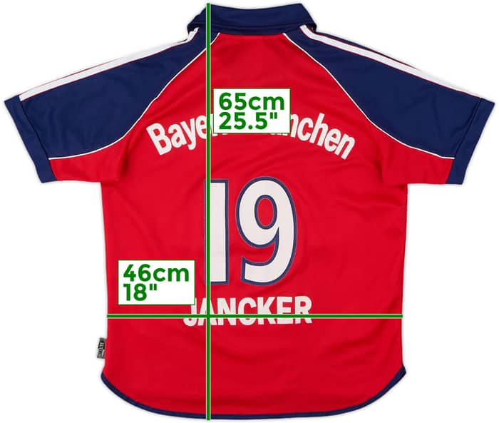 1999-01 Bayern Munich Home Shirt Jancker #19 - 8/10 - (Y)