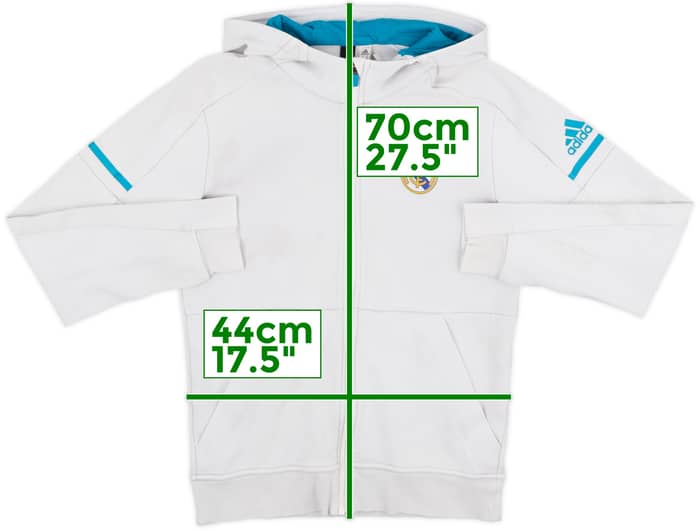 2017-18 Real Madrid adidas Zipped Hooded Sweat Top - 6/10 - (S)