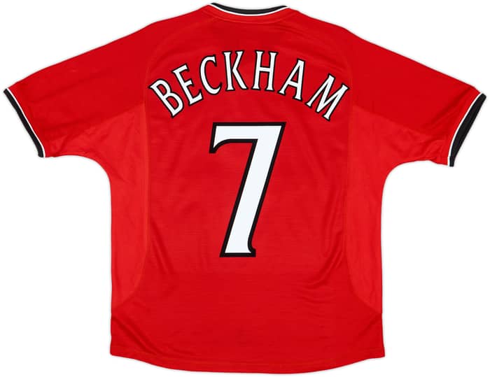 2000-02 Manchester United Home Shirt Beckham #7 - 9/10 - (Y)