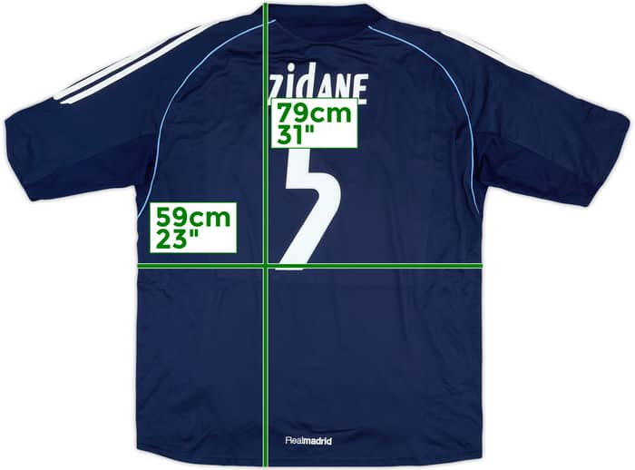 2005-06 Real Madrid Away Shirt Zidane #5 - 8/10 - (XL)