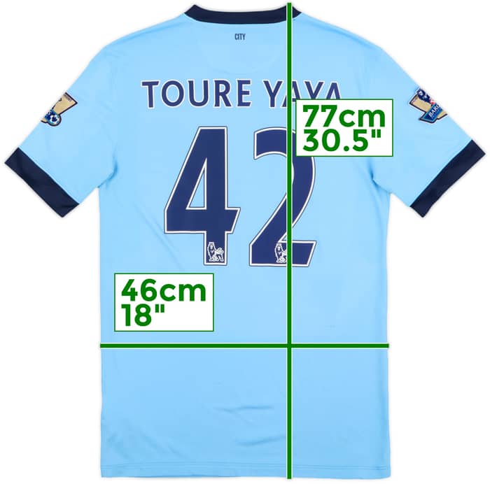 2014-15 Manchester City Home Shirt Toure Yaya #42 - 6/10 - (M)