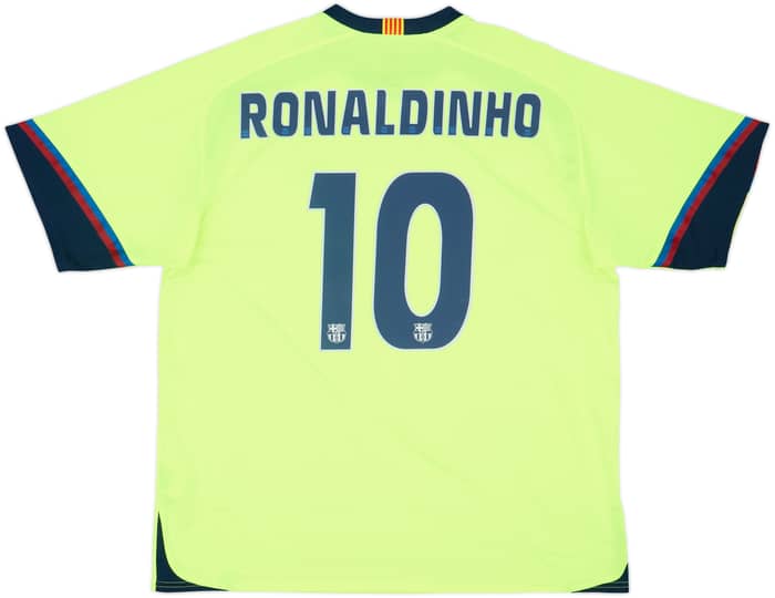 2005-06 Barcelona Basic Away Shirt Ronaldinho #10 - 8/10 - (XL)