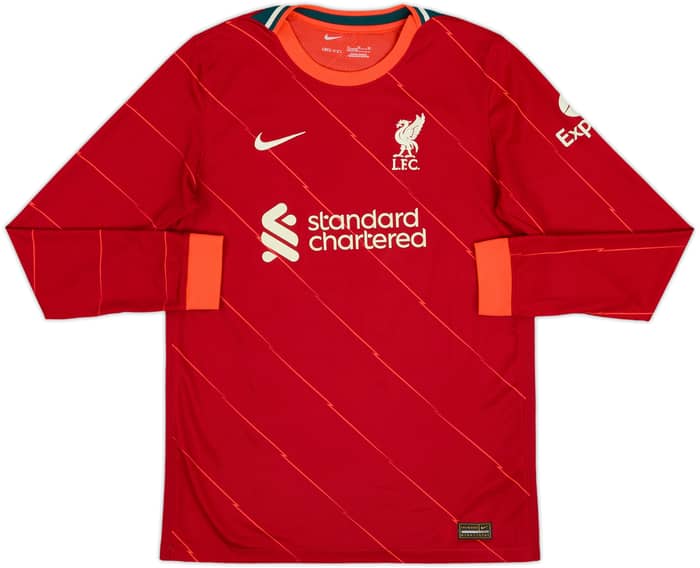 2021-22 Liverpool U13s Match Issue Home L/S Shirt #30 - 8/10 - (XL.Boys)
