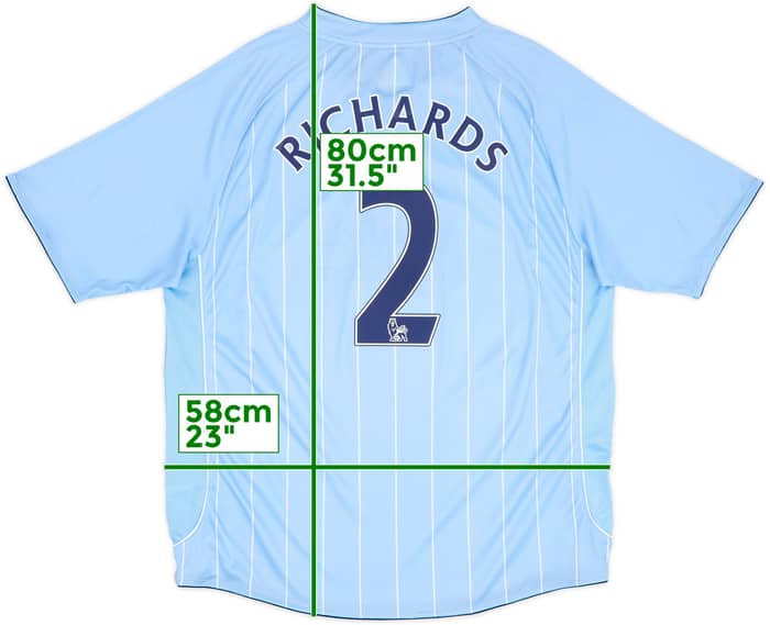 Camiseta de local del Manchester City 2007-08 Richards #2 - 8/10 - (XXL)
