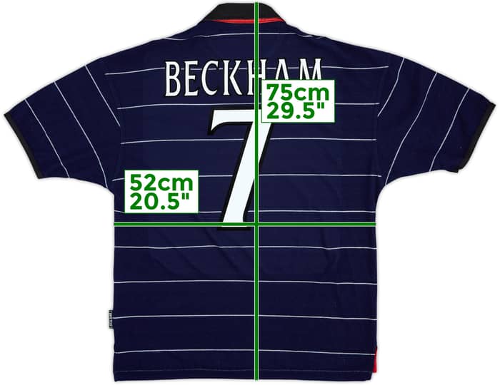 1999-00 Manchester United Away Shirt Beckham #7 - 9/10 - (M)