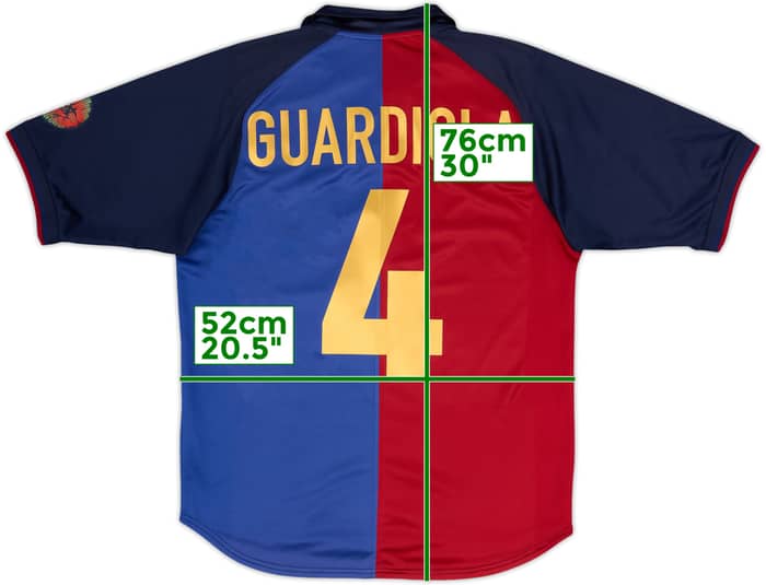 1999-00 Barcelona Centenary Home Shirt Guardiola #4 - 8/10 - (M)