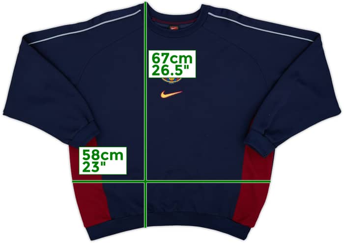 1999-00 Barcelona Nike Sweat Top - 8/10 - (L)