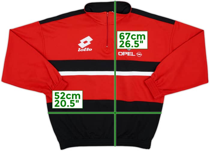 1994-95 AC Milan Lotto 1/4 Zip Drill Top - 9/10 - (M)