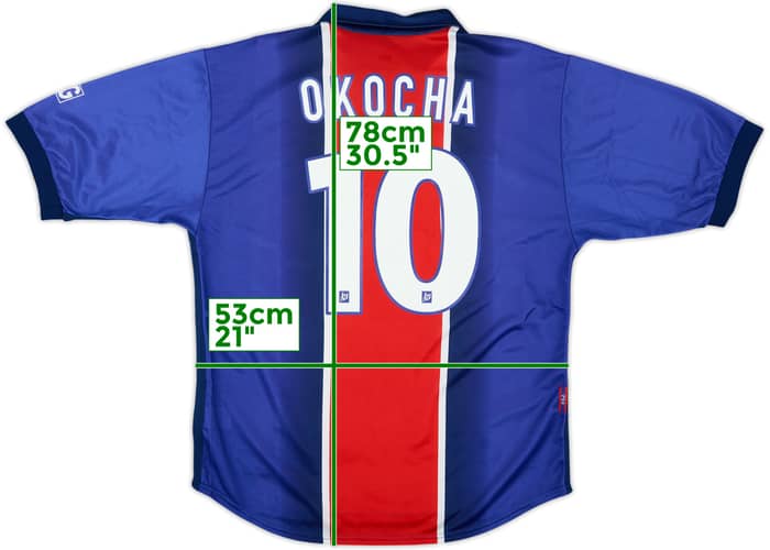 1998-99 Paris Saint-Germain Camiseta Local Okocha #10 - 8/10 - (L)