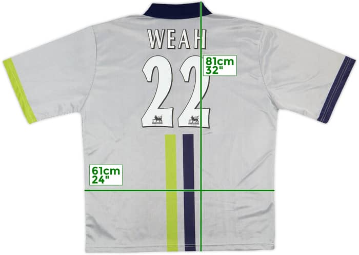 2000-02 Manchester City Away Shirt Weah #22 - 8/10 - (L)