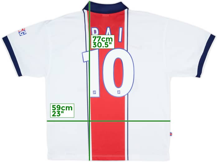 Camiseta de visitante del Paris Saint-Germain 1997-98 Rai #97 - 8/10 - (XL)