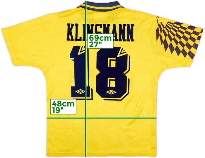1991-95 Tottenham Away Shirt Klinsmann #18 - 8/10 - (S)