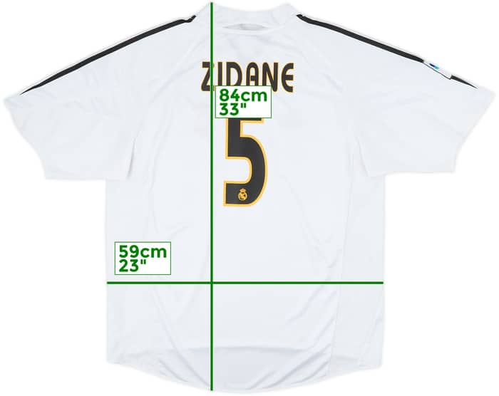 2004-05 Real Madrid Camiseta Local Zidane #5 - 9/10 - (XL)