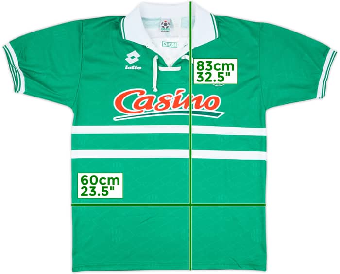 1995-97 Saint Etienne Home Shirt #2 - 8/10 - (XL)