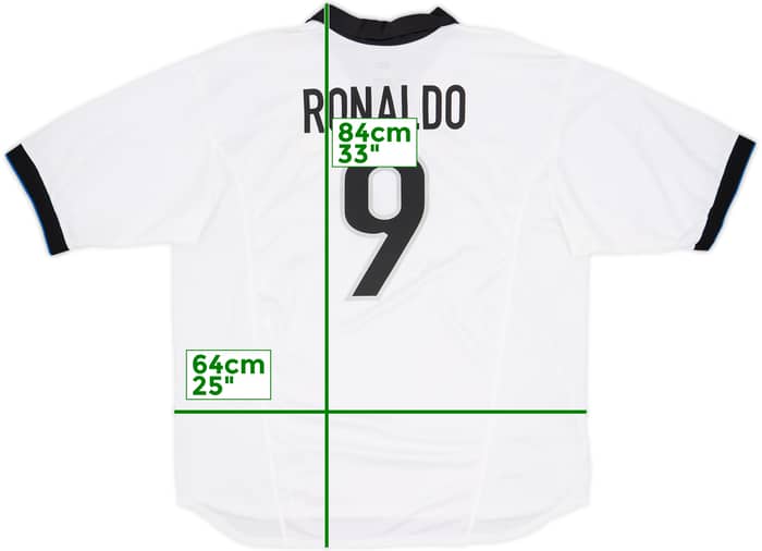 1998-99 Inter Milan Away Shirt Ronaldo #9 - 8/10 - (XXL)
