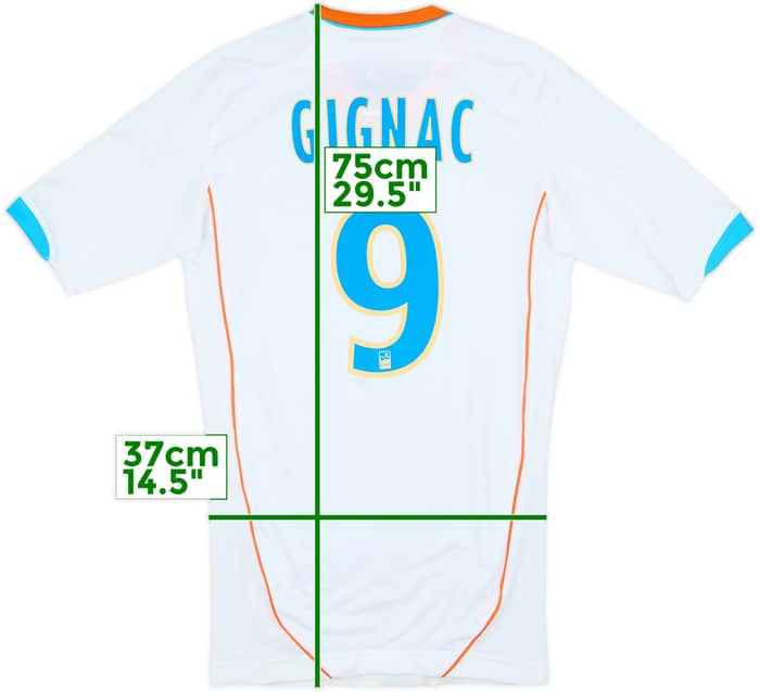 2012-13 Olympique Marseille Player Issue TechFit Home Shirt Gignac #9 - 10/10 - (M)