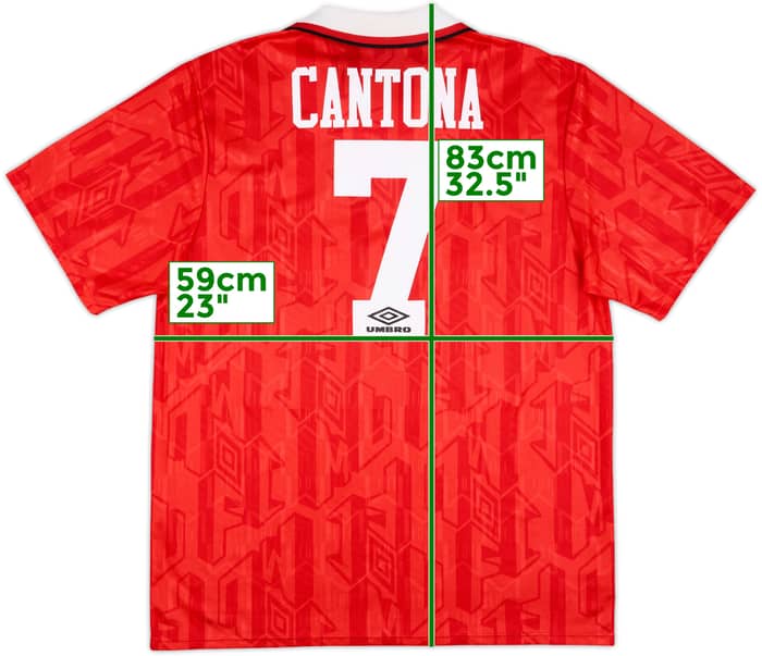 1992-94 Manchester United Home Shirt Cantona #7 - 8/10 - (XL)
