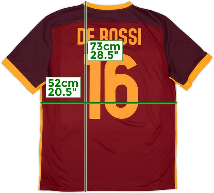 Camiseta de local de la Roma 2015-16 De Rossi #16 - 9/10 - (L)
