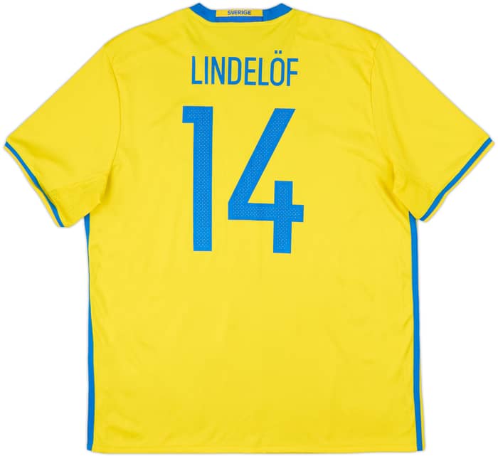 2016-17 Sweden Home Shirt Lindelof #14 - 7/10 - (XL)