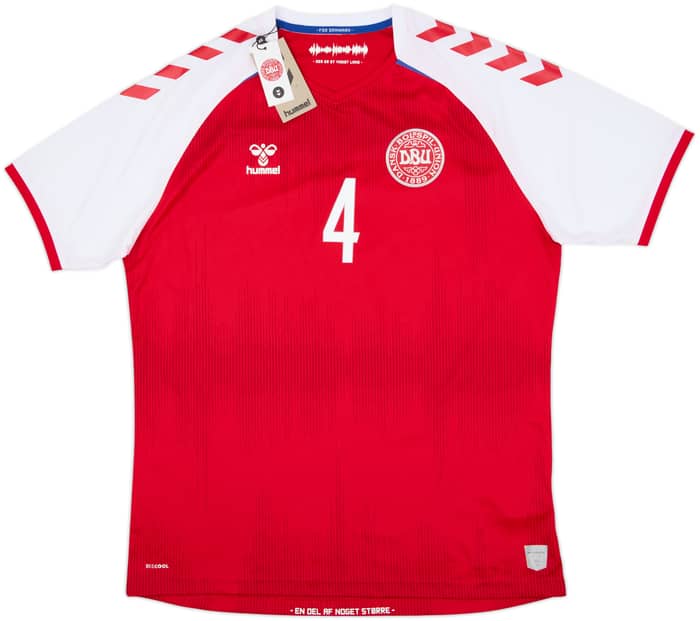 2020-21 Denmark Home Shirt Kjaer #4 (XXL)