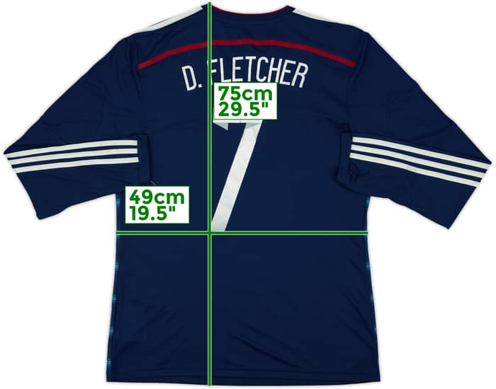 2014-15 Scotland Player Issue Home L/S Shirt D.Fletcher #7 (L)