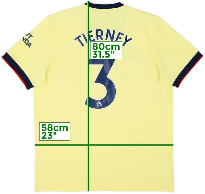 2021-22 Arsenal Away Shirt Tierney #3 - 8/10 - (XL)
