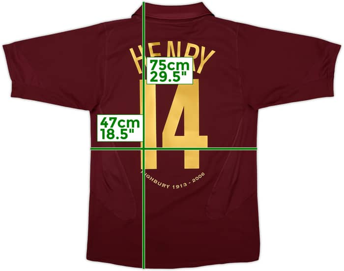 2005-06 Arsenal Camiseta Local Henry #14 - 7/10 - (S)