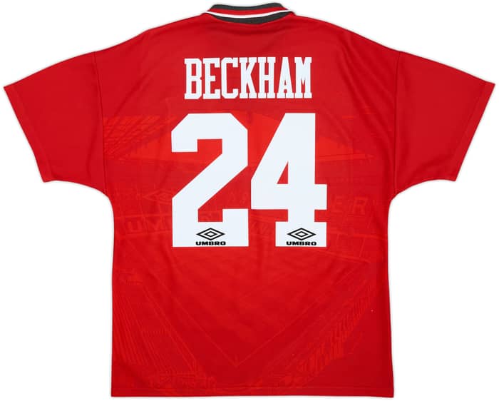 1994-96 Manchester United Home Shirt Beckham #24 - 7/10 - (M)