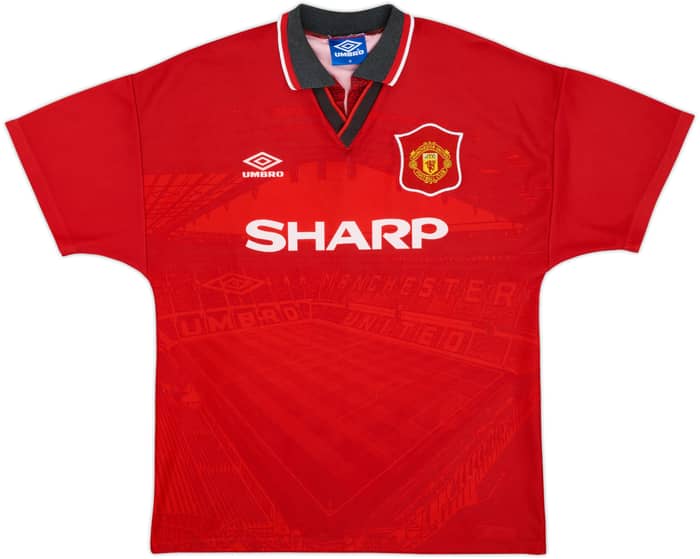 1994-96 Manchester United Home Shirt Beckham #24 - 7/10 - (M)