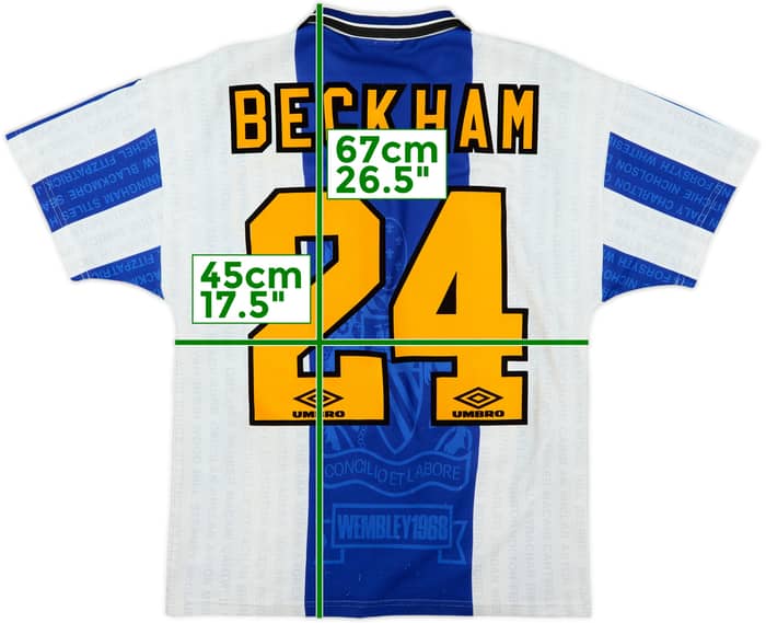 1994-96 Manchester United Tercera Camiseta Beckham #24 - 8/10 - (Y)