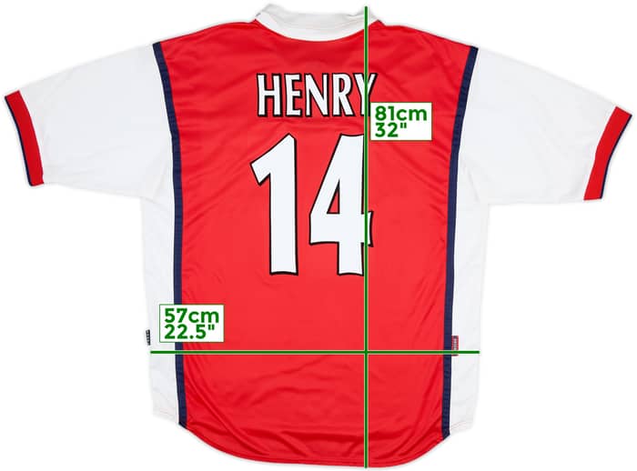 1999-00 Arsenal Home Shirt Henry #14 - 8/10 - (XL)