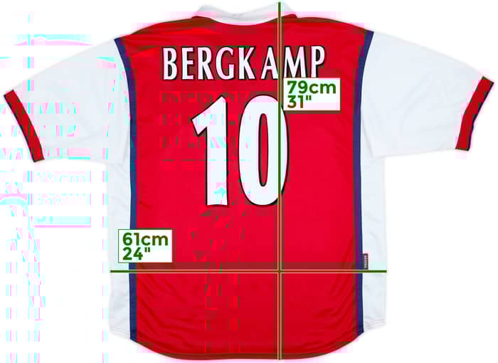 1998-99 Arsenal Home Shirt Bergkamp #10 - 8/10 - (XL)