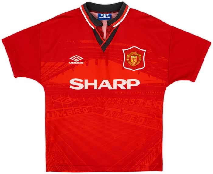 1994-96 Manchester United Home Shirt Beckham #24 - 6/10 - (Y)