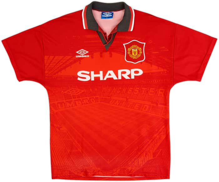 1994-96 Manchester United Home Shirt Beckham #24 - 9/10 - (M)